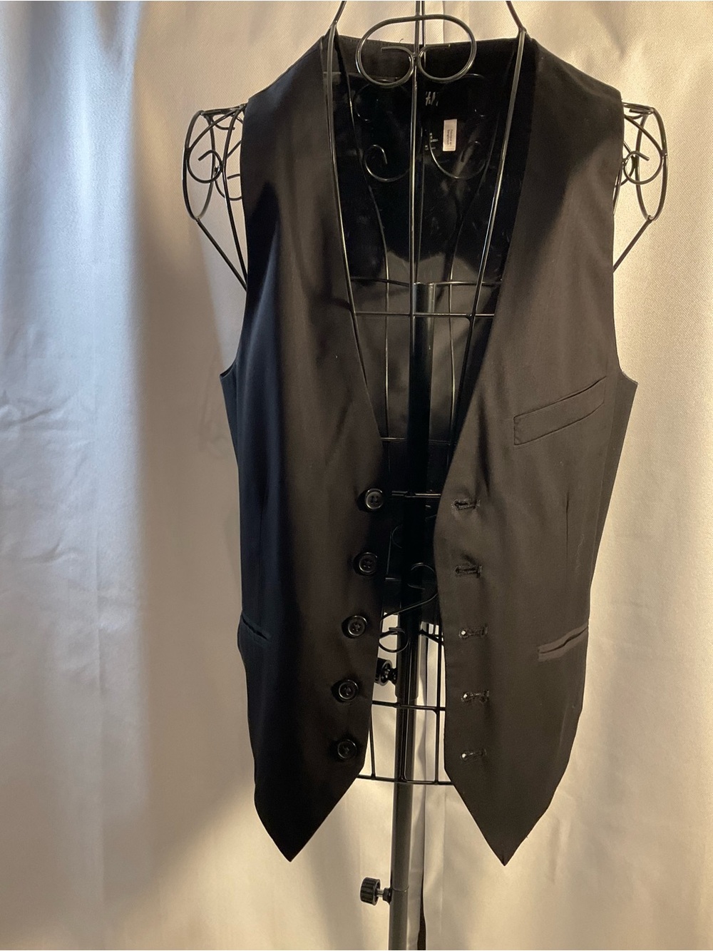 H&M Black Men's Formal Waistcoat Vest 34R